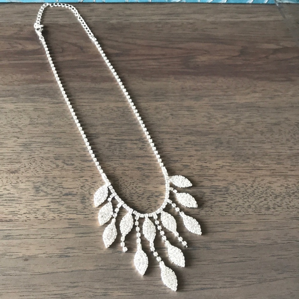 Le Chateau Sparkly Silver Statement Vintage Pendant Necklace